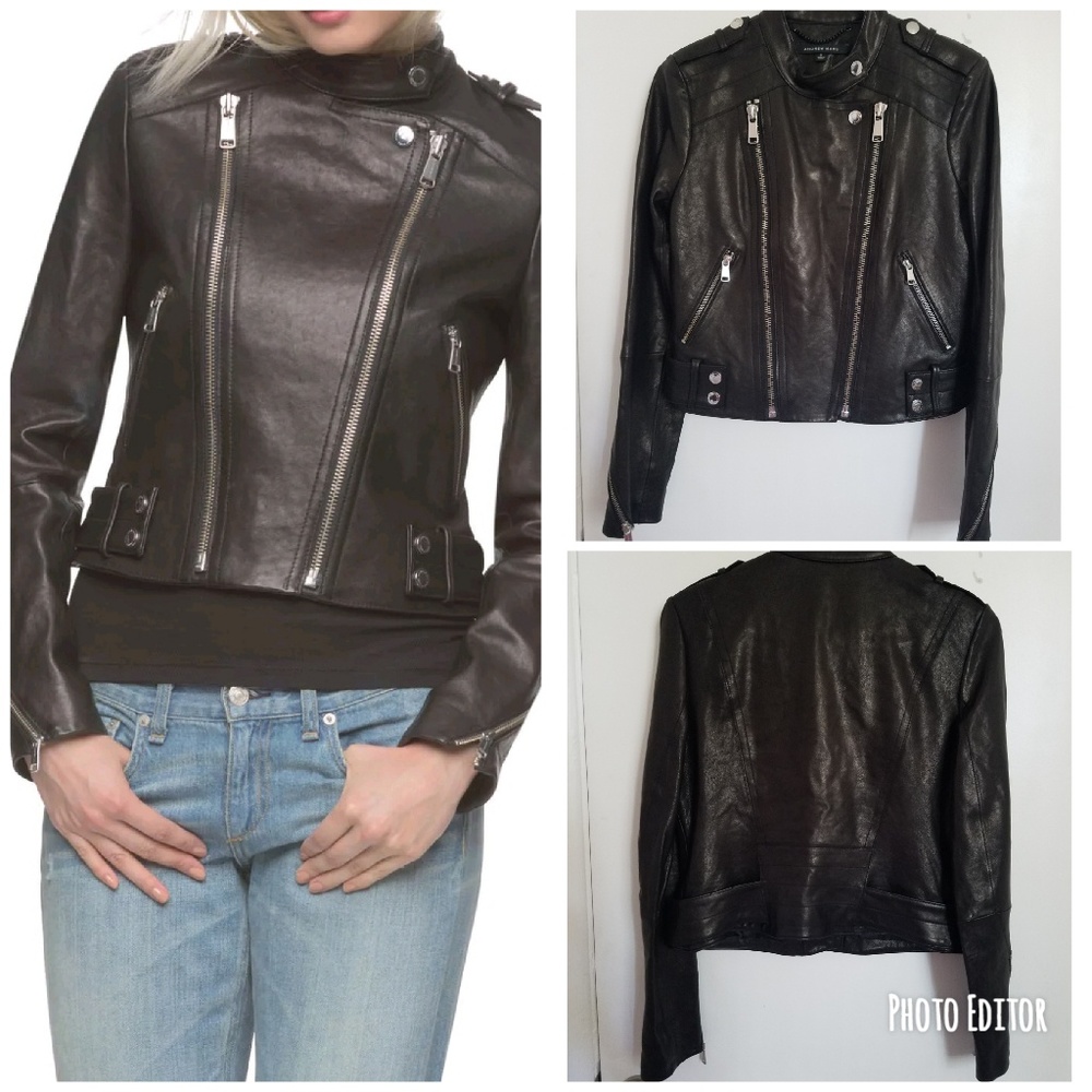 New Marc by Andrew Marc Gia Moto Leather Jacket